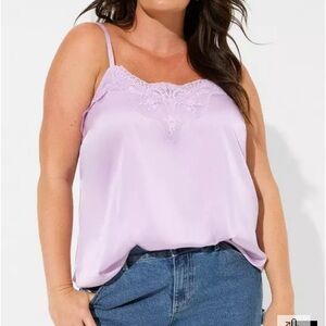 ➿Torrid | Sophie Satin Lace Trim Cami